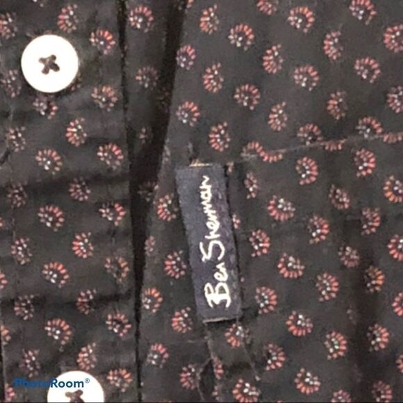 Boys BEN SHERMAN black patterned button down shirt - Picture 2 of 4